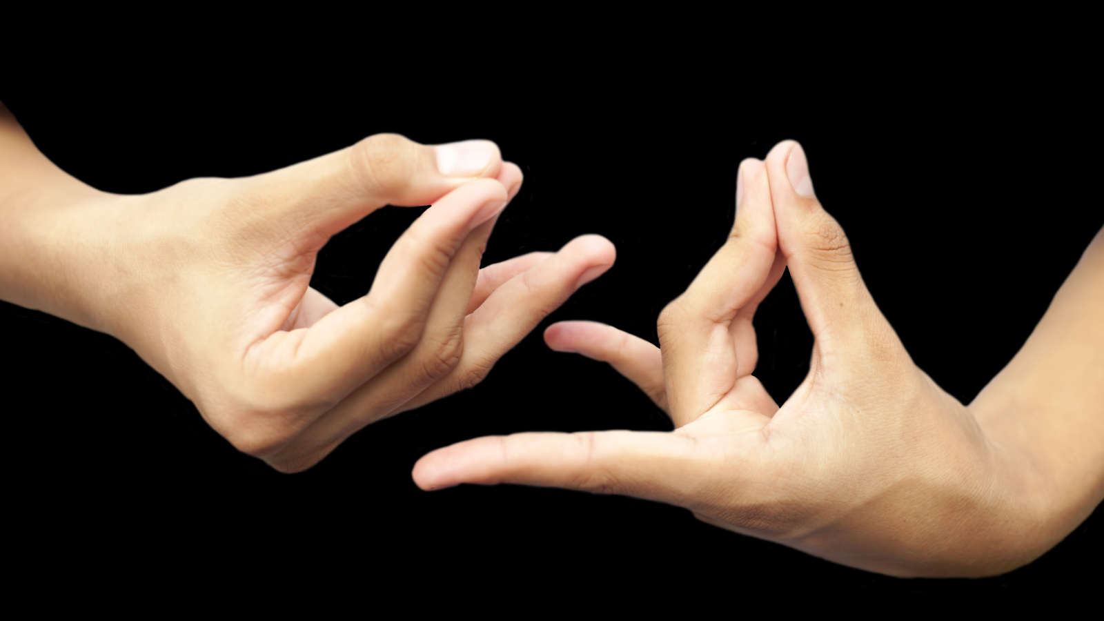 hands of male teenager doing or practicing Pushan Yoga Mudra while meditating