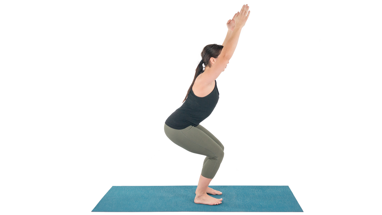 Fierce Pose or Chair yoga pose is good for calming Kapha Dosha