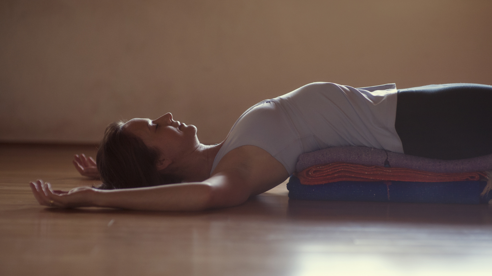 estorative Fish Pose or Matsyendrasana a mindful form of rest- mindfullness concept