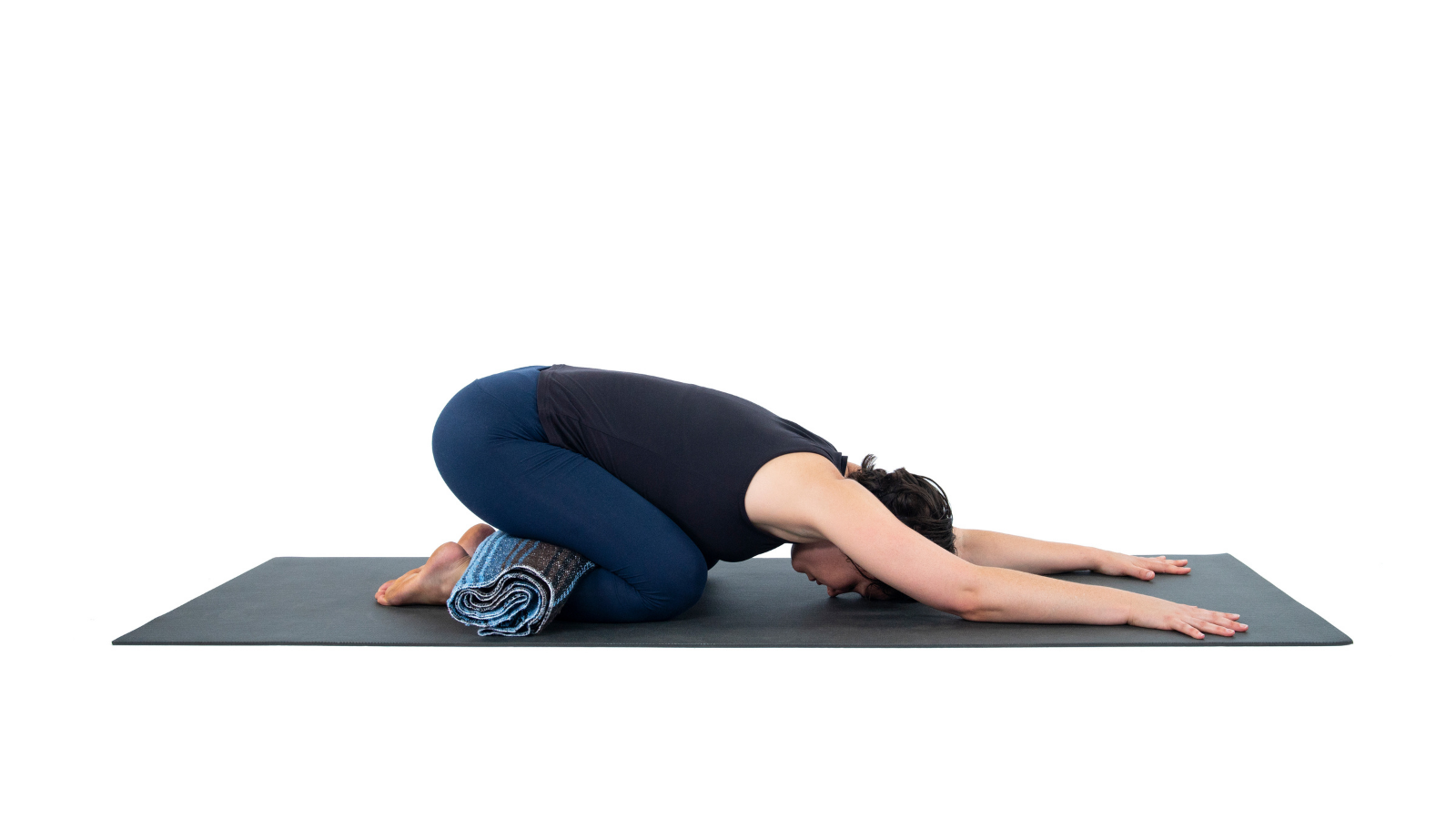 Practicing a variation of Child's Pose or Balasana to make it comfortably your own version