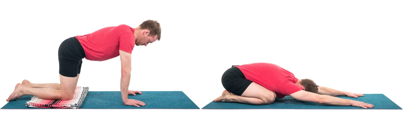 Tabletop Pose (Bharmanasana) to Child's Pose (Balasana)