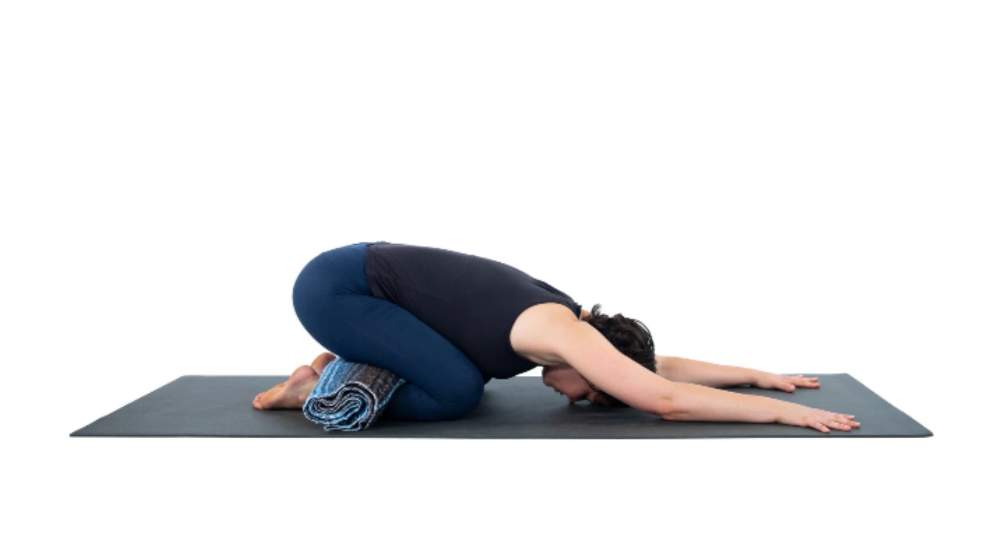 Child's Pose or Balasana, Child's Pose with shoudler stretch, asana variations, child's pose sequence flowing with change