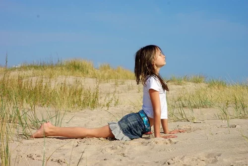 kids practicing yoga, cobra pose