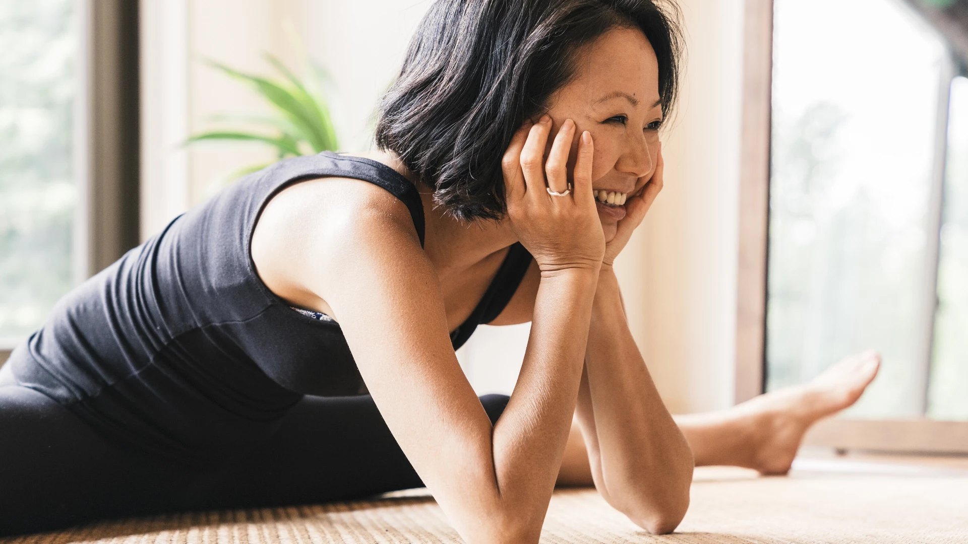 yoga poses for restless legs syndrome. Young woman practicing Yoga