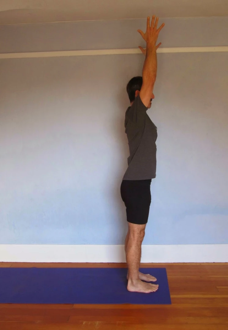 Dr. Baxter Bell practicing Tadasana (Mountain Pose) yoga sequence 