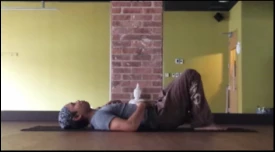 Counter pose for backbends, knees bent, or knee bent and one leg straight