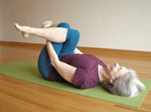 Supine Cow face pose, asana variations, supine poses, preparatory poses, reclining half lotus pose variation,