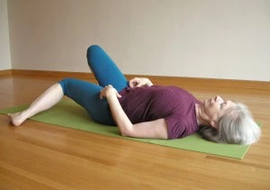 Supine Cow face pose, pre pose stretch, asana variations, supine poses, preparatory poses