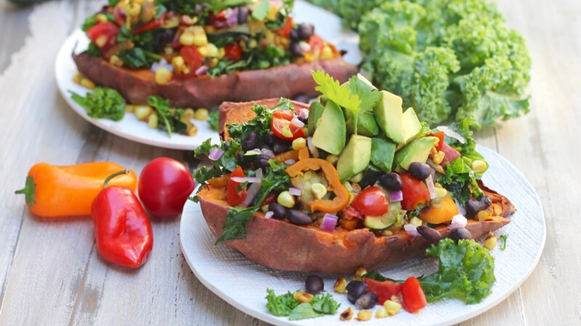 Organic avocado vegetable bowl