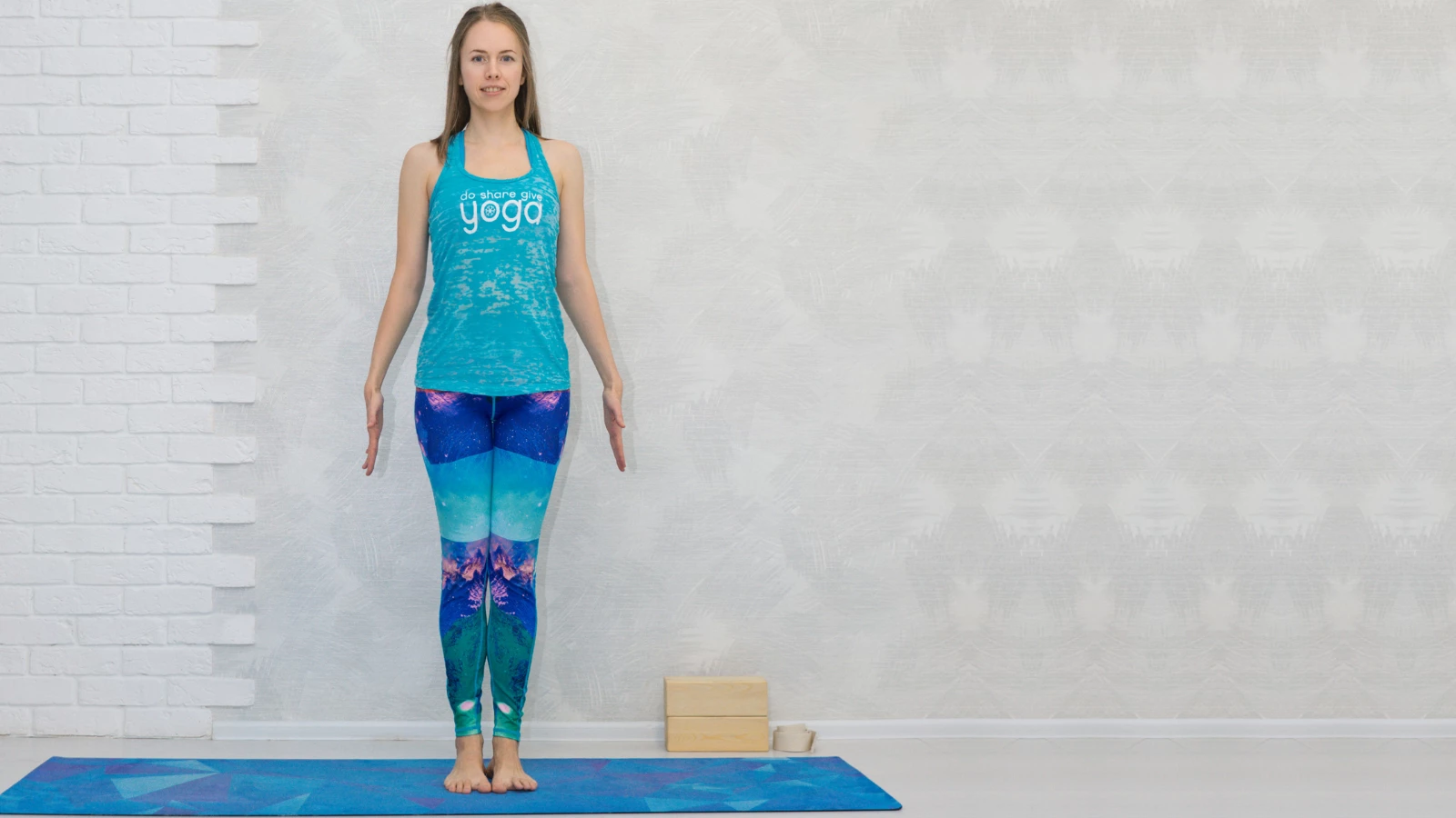 How to practice Mountain yoga Pose (Tadasana) at the wall to help treat and prevent tension headaches