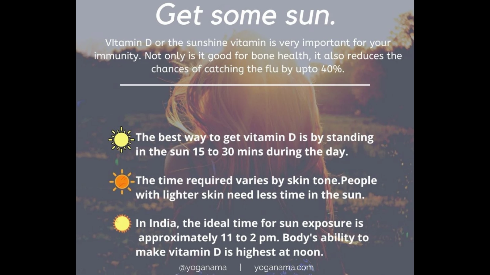 The benefits of sunlight and Vitamin D to support the body's immune system