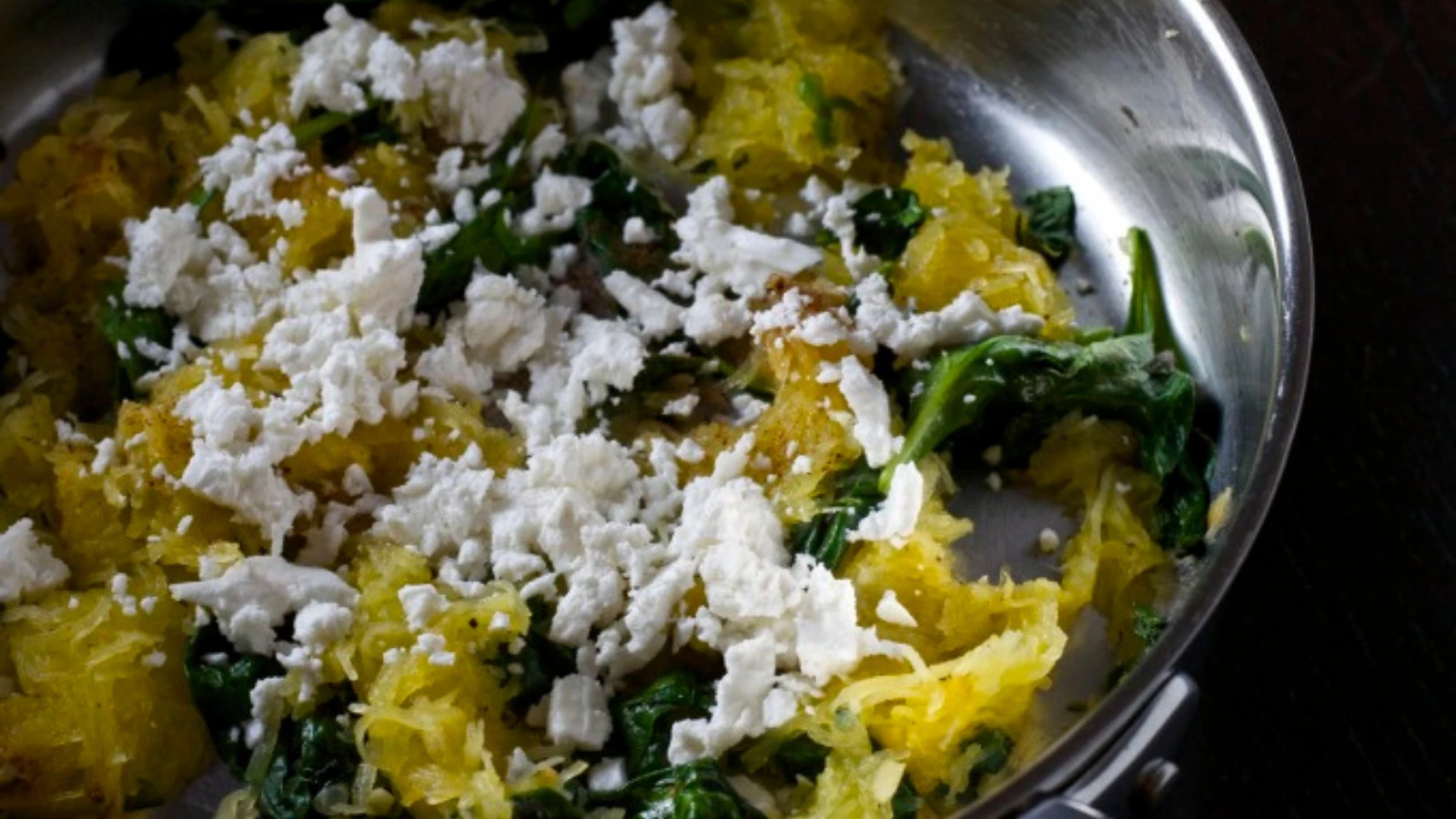 How to make roasted spaghetti squash with spinach and feta