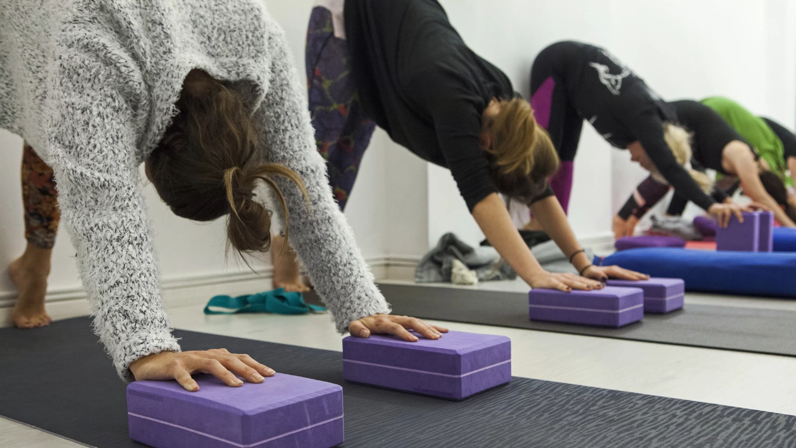 How to practice and teach yoga with curiosity and creativity in a mixed level class with modified Downward Facing Dog pose