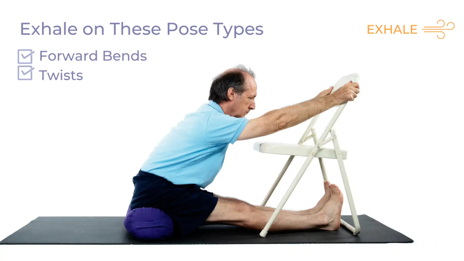 How to develop the breath in forward bends and twisting yoga poses in Seated Forward Bend pose (Paschimottanasana)