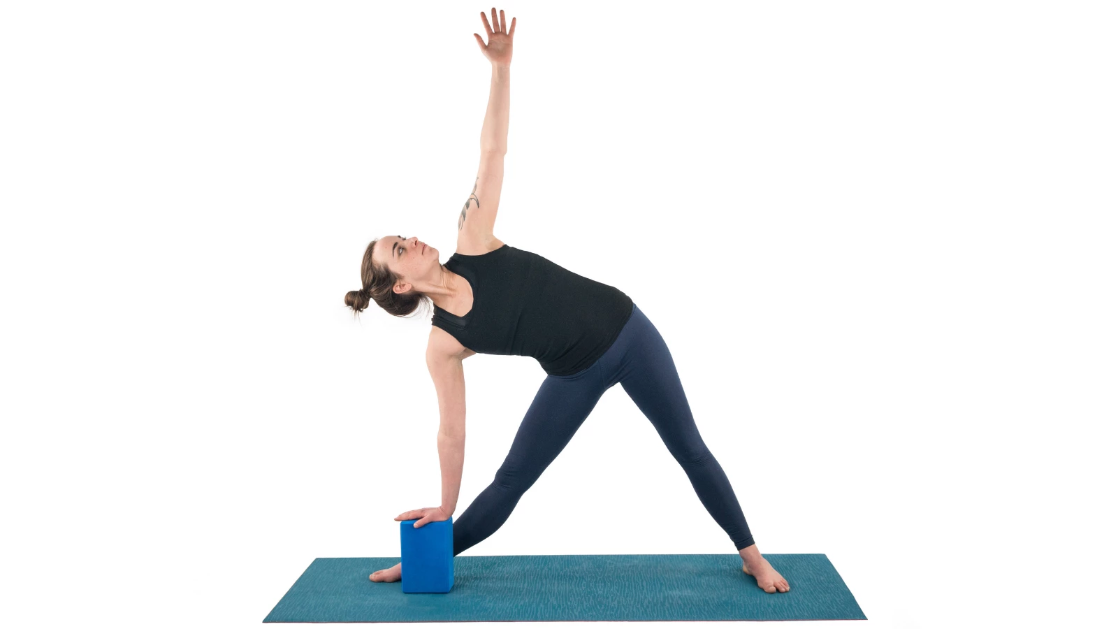 How to practice Triangle Pose (Trikonasana) with a block to help improve pelvic floor health