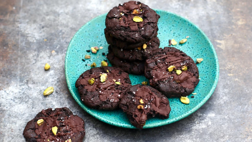 Chocolate-Cherry Cookies with Pistachios