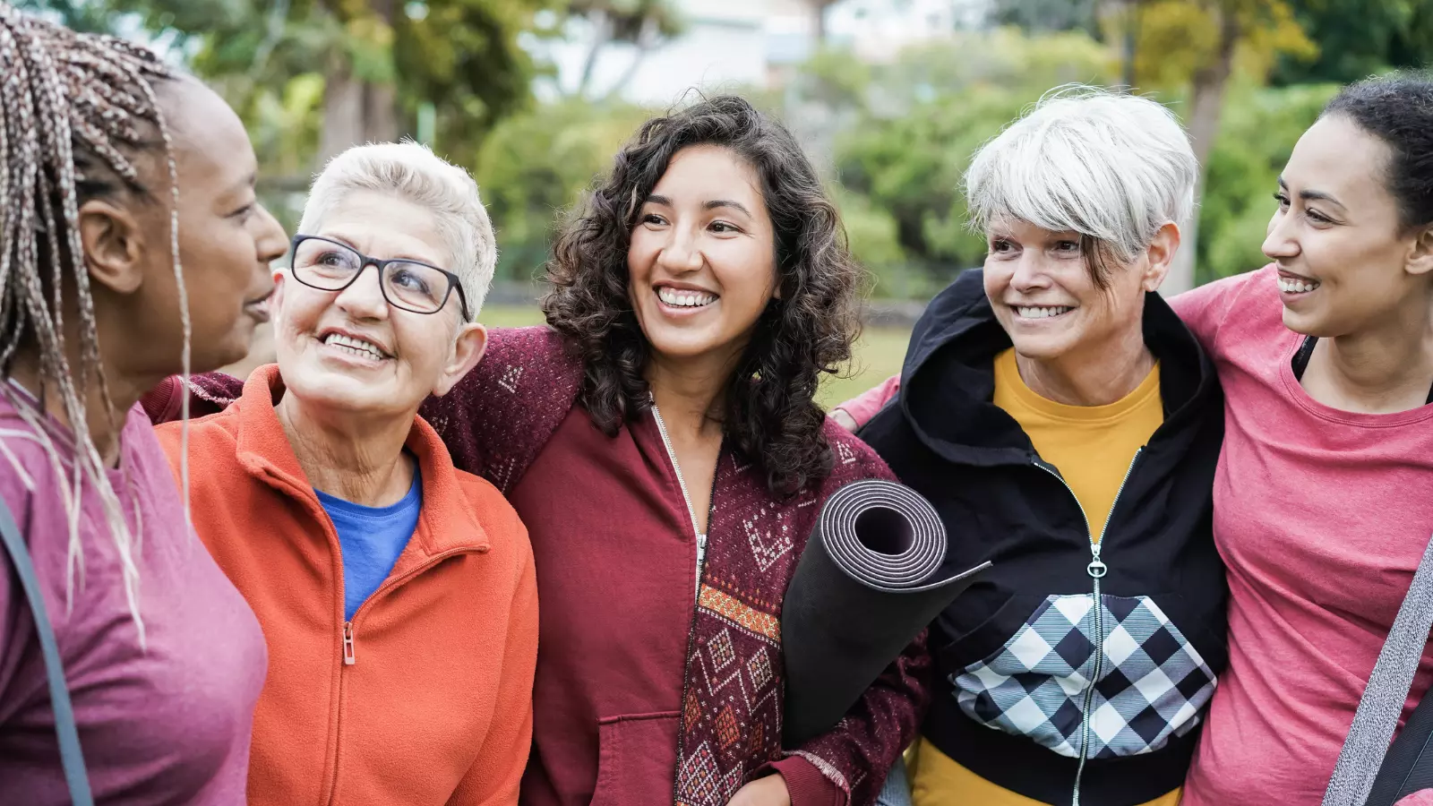 Image depicting inclusivity and community of yoga practitioners. 