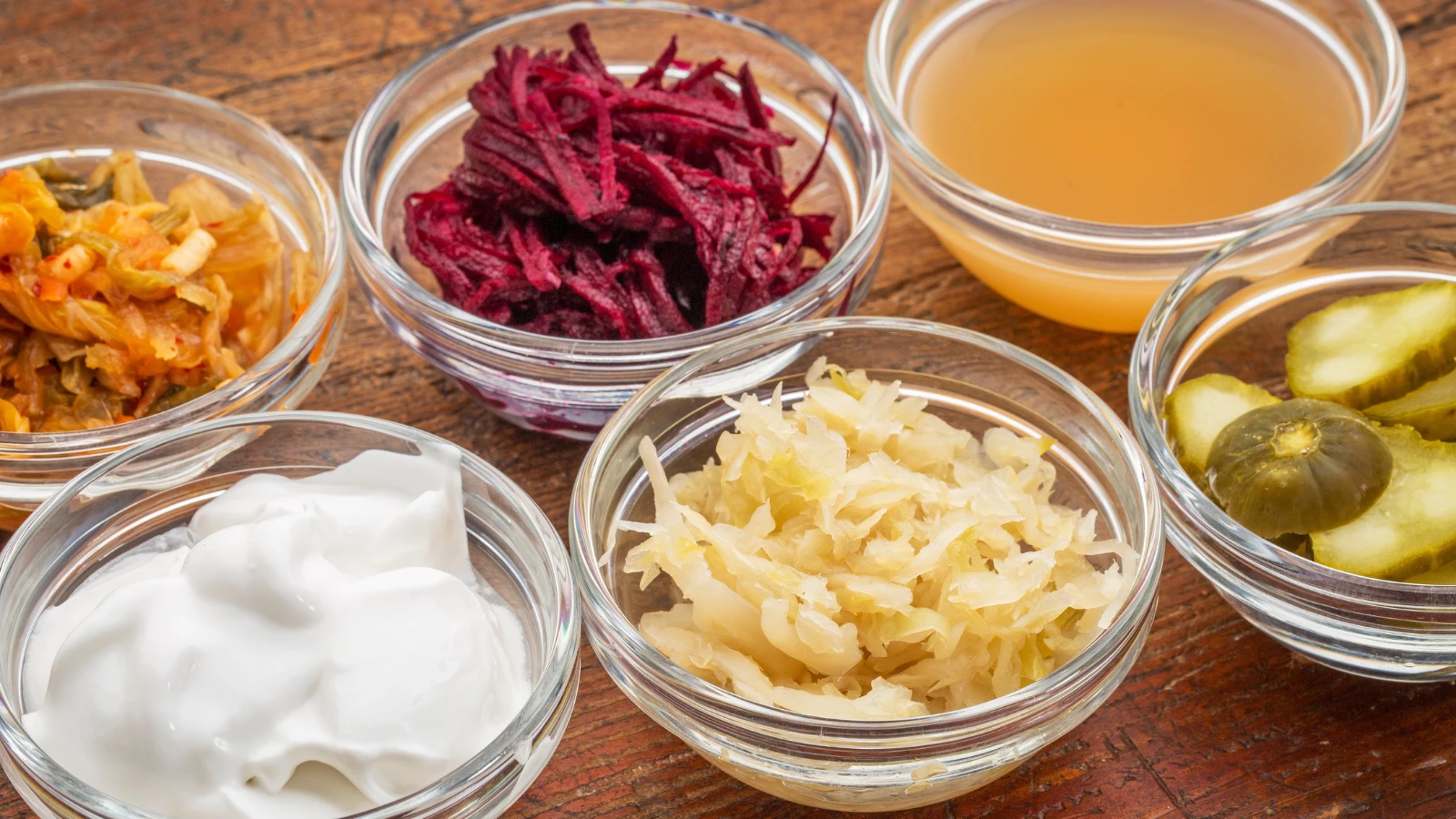 fermented food great for gut health: kimchi, red beets, apple cider vinegar, pickles, yogurt, etc