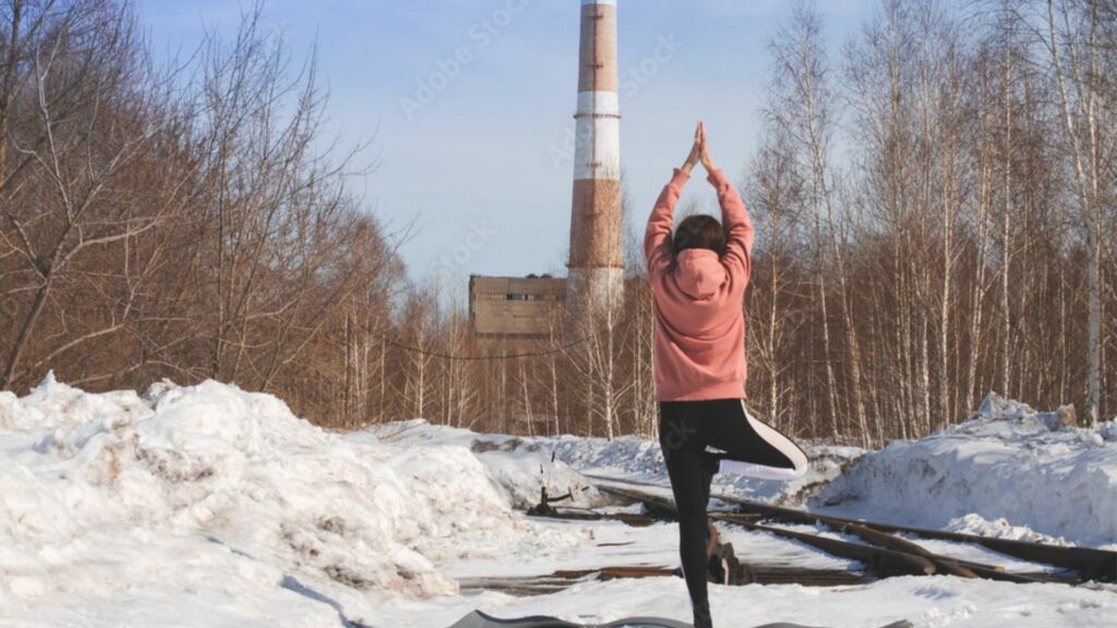 Yoga's Tree Pose and the sun and fresh air to defend against seasonal affective disorder