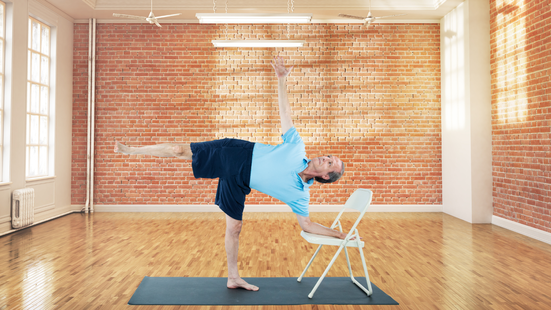 A student can use props or the wall to help home their balancing skills.