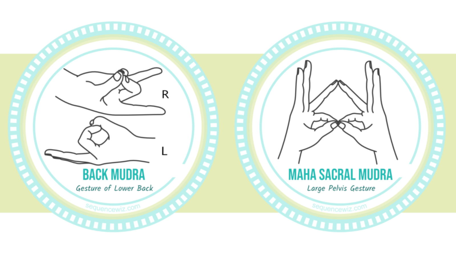 Images of Back Mudra is meant to relieve tension in your lower back, or Maha Sacral Mudra is supposed to help with pain in the lower abdomen