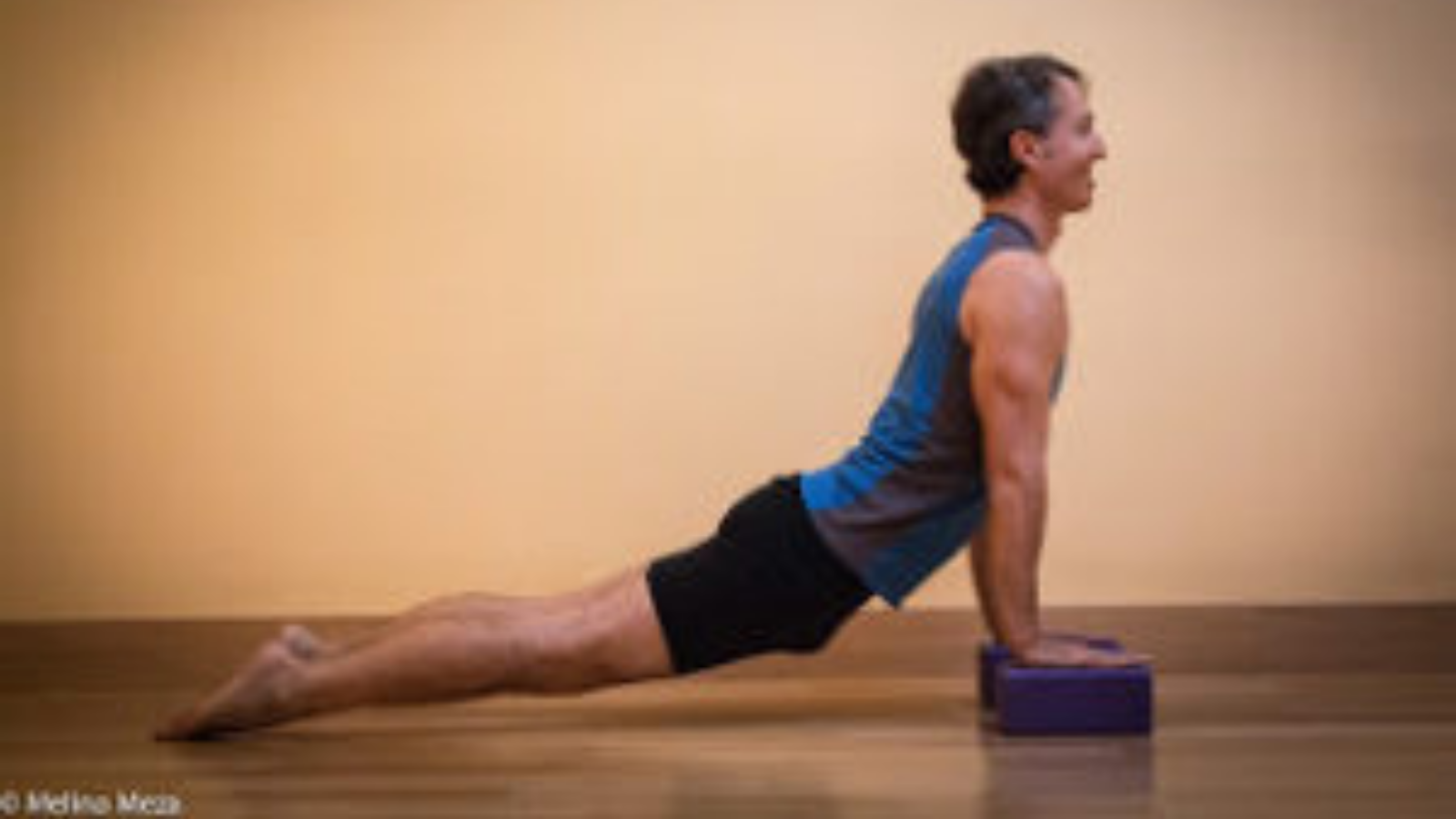 Upward-Facing Dog Pose using blocks under the hands.