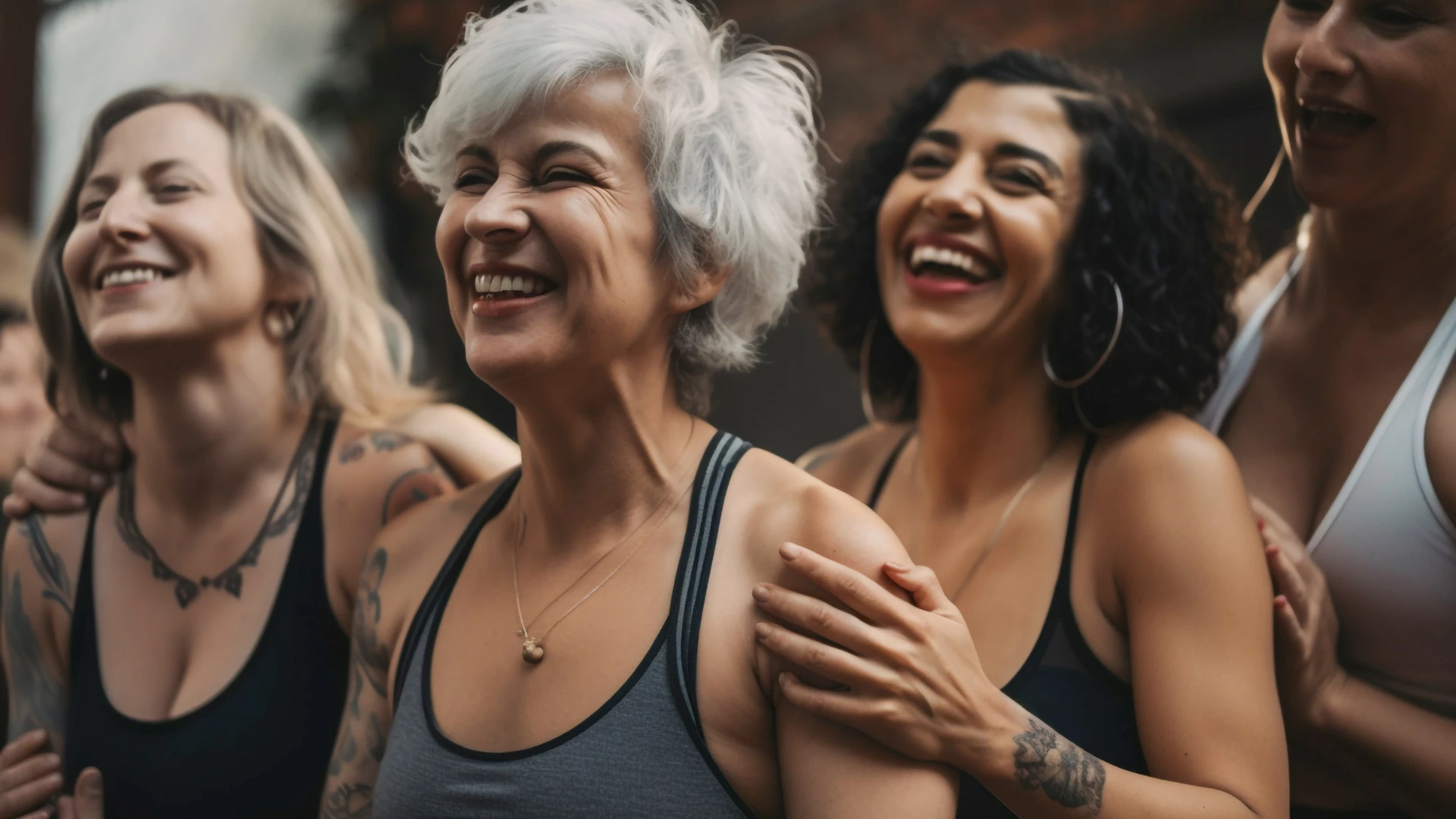 Group of women of different ages doing yoga