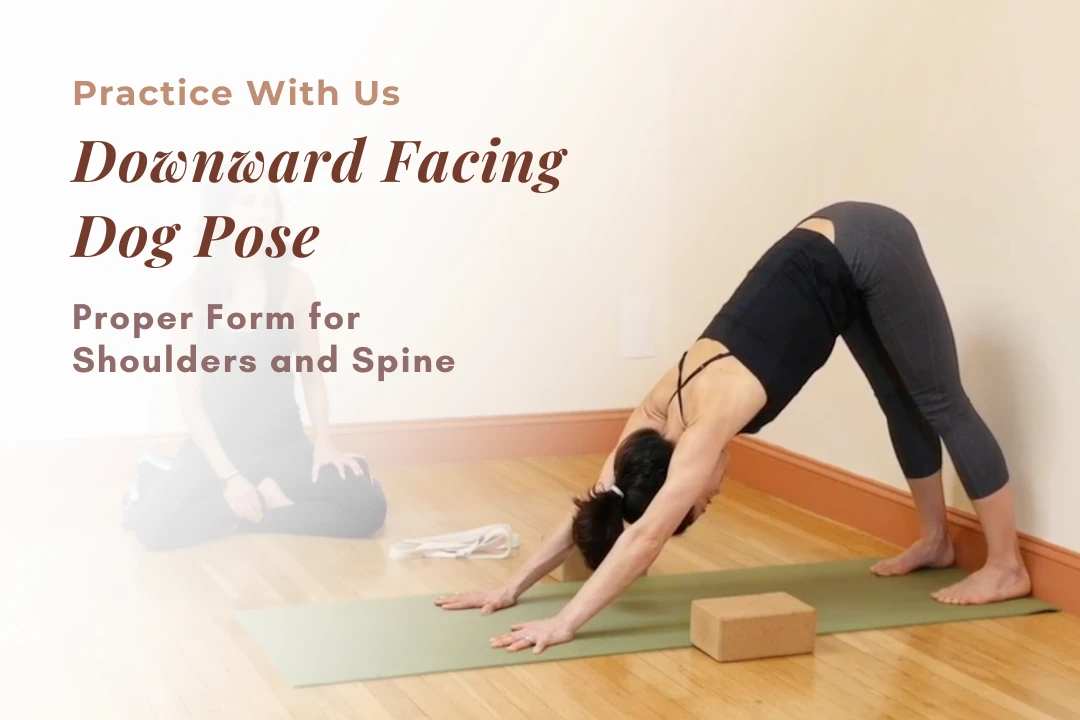 Jasmine Punzalan in Downward Facing Dog Pose with fingers spread wide, hips lifted, spine lengthened